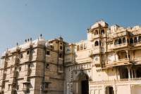 Architectural of City Palace in Udaipur Rajasthan, India