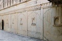White marble interior design of City Palace in Udaipur Rajasthan, India