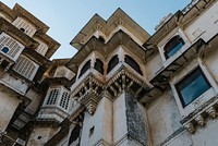 Architecture of City Palace in Udaipur Rajasthan, India