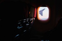 Airplane window from passenger seats