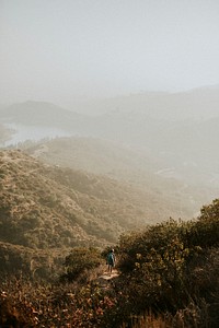 Man trekking on a mountain