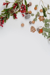 Decorative Christmas spirit flat lay background