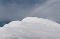 Snowy mountain views in winter