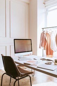 Clothes on a hanger in a boutique