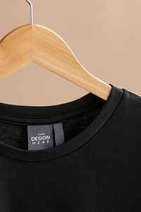 Black shirt in a hanger mockup