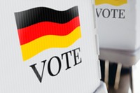 German flag printed on a polling booth
