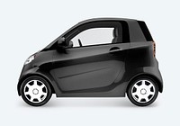 Side view of a black microcar in 3D