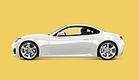 Side view of a white sports car in 3D