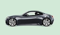 Side view of a gray sports car in 3D