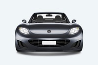 Front view of a gray sports car in 3D