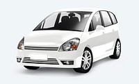 Side view of a white minivan in 3D