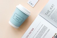 Coffee cup design space premium mockup