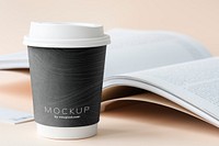Coffee cup mockup placed on the table