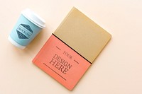 Coffee cup and cards mockup