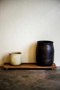 Ceramic cups display