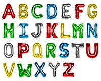 Set of colorful capital alphabet balloons