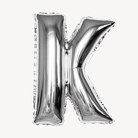 Capital letter K silver balloon