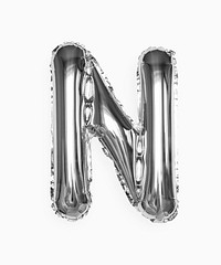 Capital letter N silver balloon