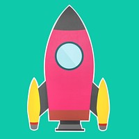 Launch rocket icon isolated