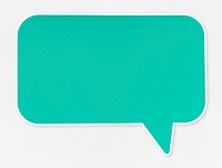 Green speech bubble icon isolated