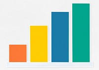 Colorful growth graph icon isolated