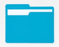 Blue document folder icon isolated