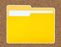 Yellow document folder icon isolated