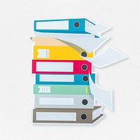 Stack of document folders icon isolated