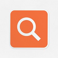 Magnifying glass icon button isolated