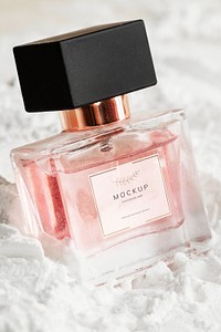 Feminine perfume glass bottle mockup