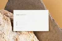 Blank business card on beige background template