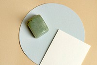 Jade stone on a blank card