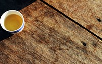 Tea cup on wooden table