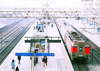 Railway platform in Seoul