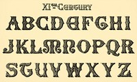 11th-century calligraphy fonts from Draughtsman&#39;s Alphabets by <a href="https://www.rawpixel.com/search/Hermann%20Esser?">Hermann Esser</a> (1845&ndash;1908). Digitally enhanced from our own 5th edition of the publication.