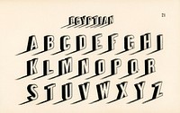 Egyptian style calligraphy fonts from Draughtsman's Alphabets by Hermann Esser (1845&ndash;1908). Digitally enhanced from our own 5th edition of the publication. 