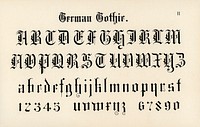 German gothic fonts from Draughtsman's Alphabets by Hermann Esser (1845&ndash;1908). Digitally enhanced from our own 5th edition of the publication. 