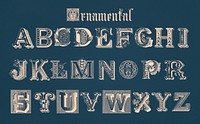 Ornamental fonts from Draughtsman's Alphabets by Hermann Esser (1845&ndash;1908). Digitally enhanced from our own 5th edition of the publication.