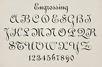 Engrossing fonts used during the late 18th-19th century from Draughtsman&#39;s Alphabets by <a href="https://www.rawpixel.com/search/Hermann%20Esser?">Hermann Esser</a> (1845&ndash;1908). Digitally enhanced from our own 5th edition of the publication.