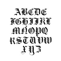 Old English calligraphy fonts from Draughtsman&#39;s Alphabets by <a href="https://www.rawpixel.com/search/Hermann%20Esser?">Hermann Esser </a>(1845&ndash;1908). Digitally enhanced from our own 5th edition of the publication.