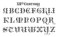 12th-century calligraphy fonts from Draughtsman&#39;s Alphabets by <a href="http://Hermann Esser">Hermann Esser</a> (1845&ndash;1908). Digitally enhanced from our own 5th edition of the publication.