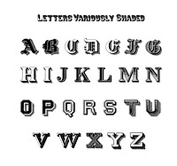 Different types of shadings on fonts from Draughtsman&#39;s Alphabets by <a href="https://www.rawpixel.com/search/Hermann%20Esser?">Hermann Esser</a> (1845&ndash;1908). Digitally enhanced from our own 5th edition of the publication.