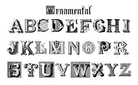 Ornamental fonts from Draughtsman&#39;s Alphabets by <a href="https://www.rawpixel.com/search/Hermann%20Esser?">Hermann Esser </a>(1845&ndash;1908). Digitally enhanced from our own 5th edition of the publication.
