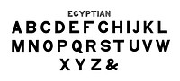 Egyptian style calligraphy fonts from Draughtsman&#39;s Alphabets by<a href="https://www.rawpixel.com/search/Hermann%20Esser?"> Hermann Esser </a>(1845&ndash;1908). Digitally enhanced from our own 5th edition of the publication.