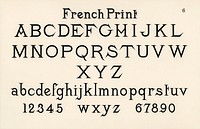 French style fonts from Draughtsman&#39;s Alphabets by<a href="https://www.rawpixel.com/search/Hermann%20Esser?"> Hermann Esser</a> (1845&ndash;1908). Digitally enhanced from our own 5th edition of the publication. 