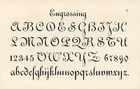 Engrossing fonts used during the late 18th-19th century from Draughtsman's Alphabets by Hermann Esser (1845&ndash;1908). Digitally enhanced from our own 5th edition of the publication. 