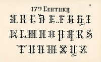 17th-century calligraphy fonts from Draughtsman&#39;s Alphabets b<a href="https://www.rawpixel.com/search/Hermann%20Esser?">y Hermann Esser</a> (1845&ndash;1908). Digitally enhanced from our own 5th edition of the publication. 