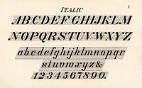 Italic fonts from Draughtsman's Alphabets by Hermann Esser (1845–1908). Digitally enhanced from our own 5th edition of the publication. 