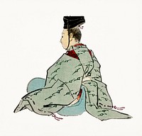 Vintage Illustration of Ancient japanese emperor.