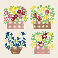 Basket of flowers pack mockup